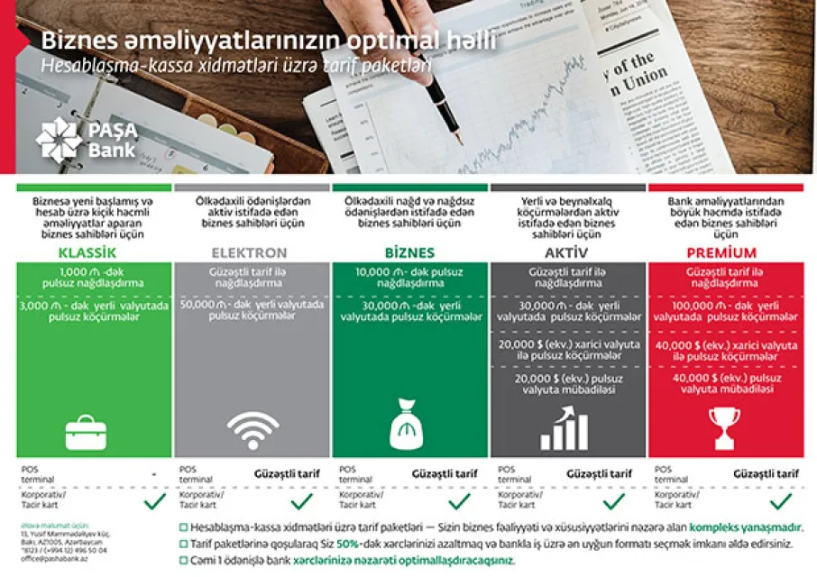 PAŞA Bank kiçik və orta sahibkarlar üçün yeni hesablaşma-kassa xidmətləri paketini təqdim edir