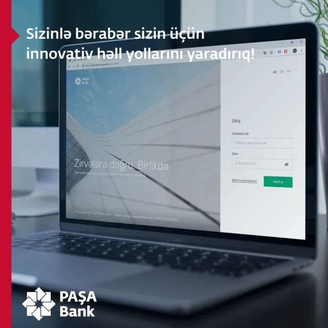 PAŞA Bank Müştərilər ilə bərabər Müştərilər üçün yaradılmış yeni Onlayn Bank həlli ilə xidmətinizdədir!