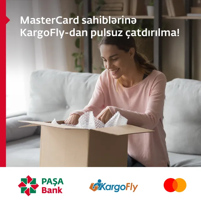 PAŞA Bankın Mastercard sahibləri KargoFly-dan pulsuz çatdırılma qazanmaq şansını əldə edir