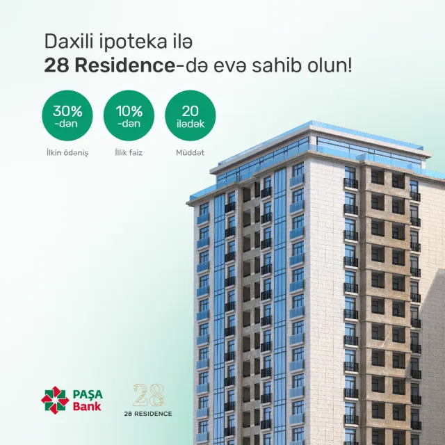 “28 Residence”də daxili ipoteka ilə mənzillər!