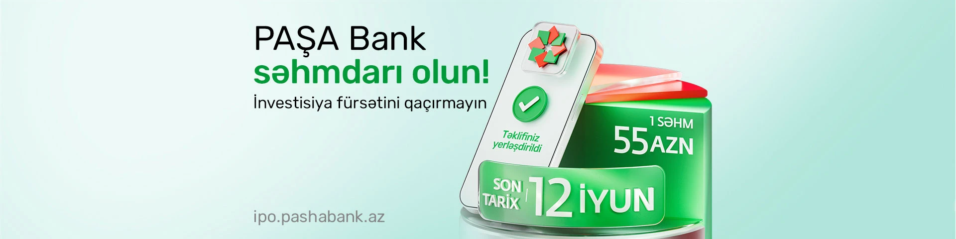 İndi PAŞA Bank səhmdarı olun