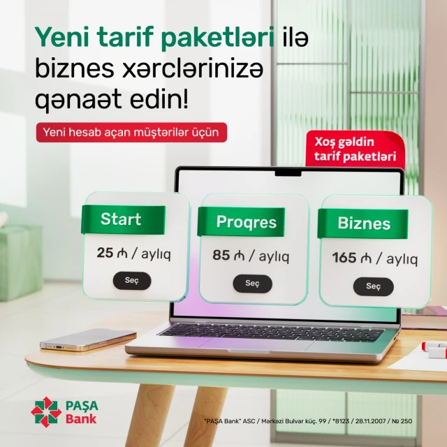 PAŞA Bank sahibkarlar üçün yeni tarif paketlərini təqdim etdi