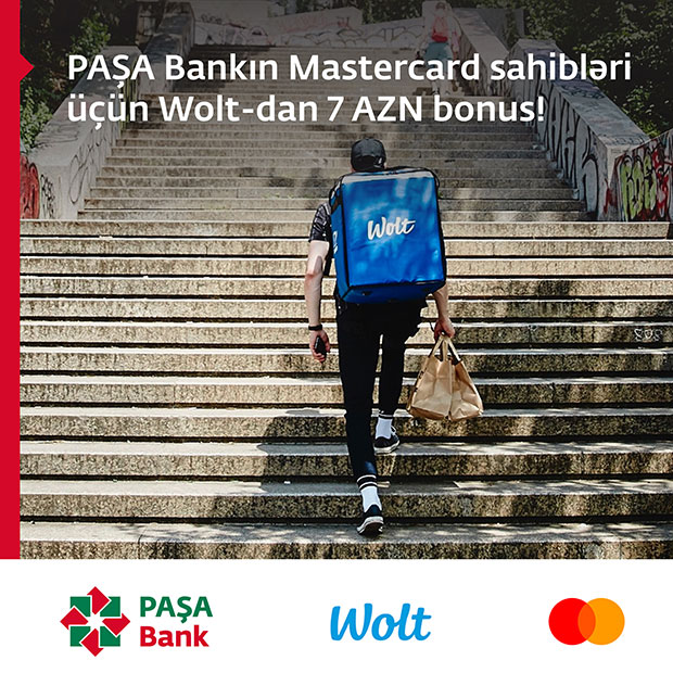 PAŞA Bankın Mastercard sahibləri üçün Wolt-dan 7 AZN bonus