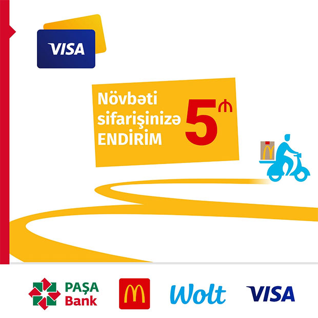 PAŞA Bankın VISA kart sahibləri McDonald’s sifarişlərindən bonus qazanır!