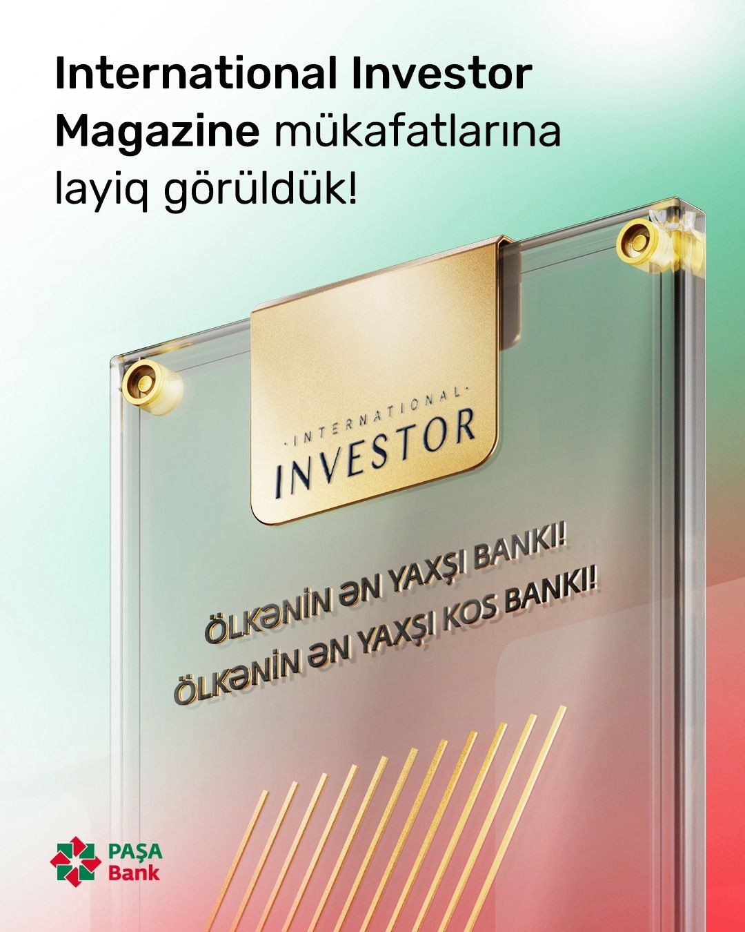 PAŞA Bank iki nüfuzlu beynəlxalq mükafata layiq görülüb